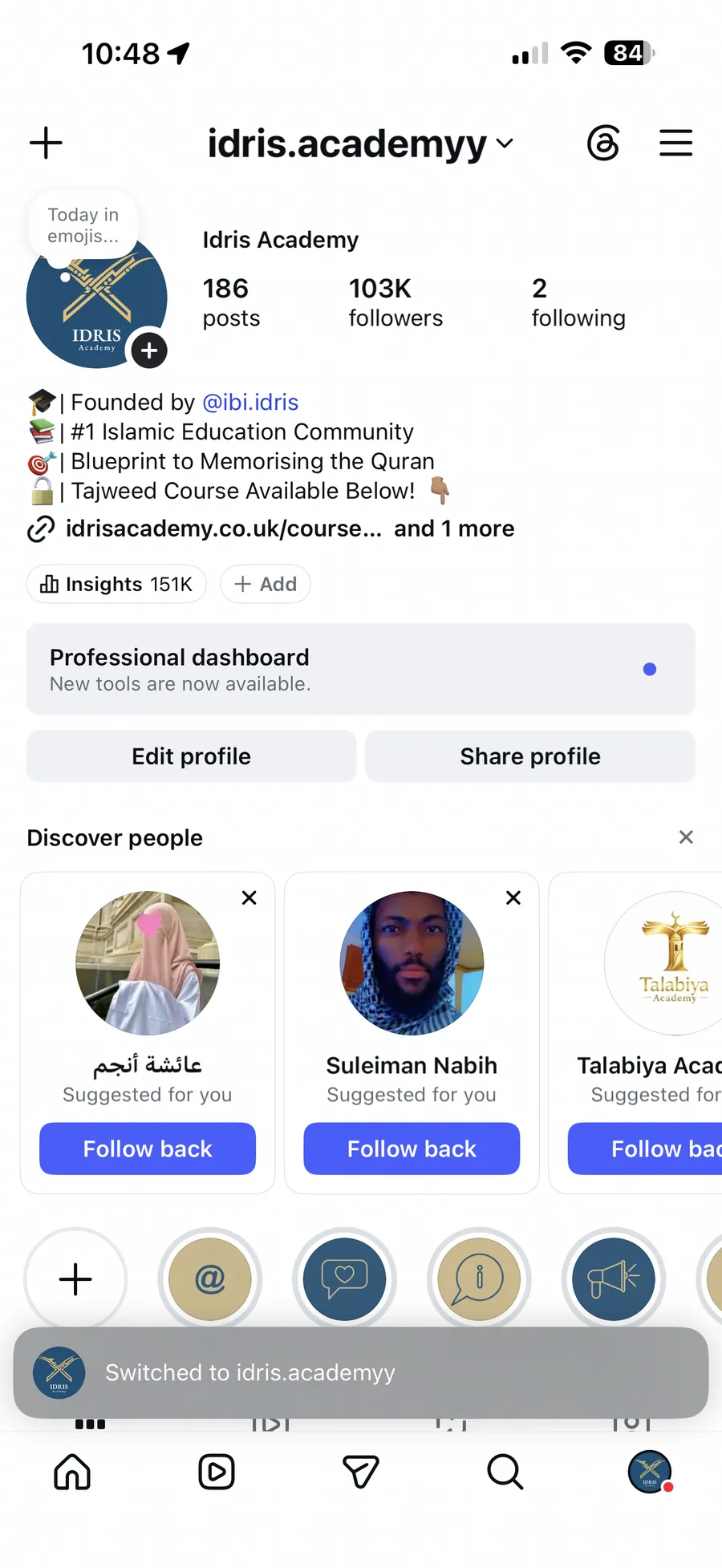 Idris Academy Instagram